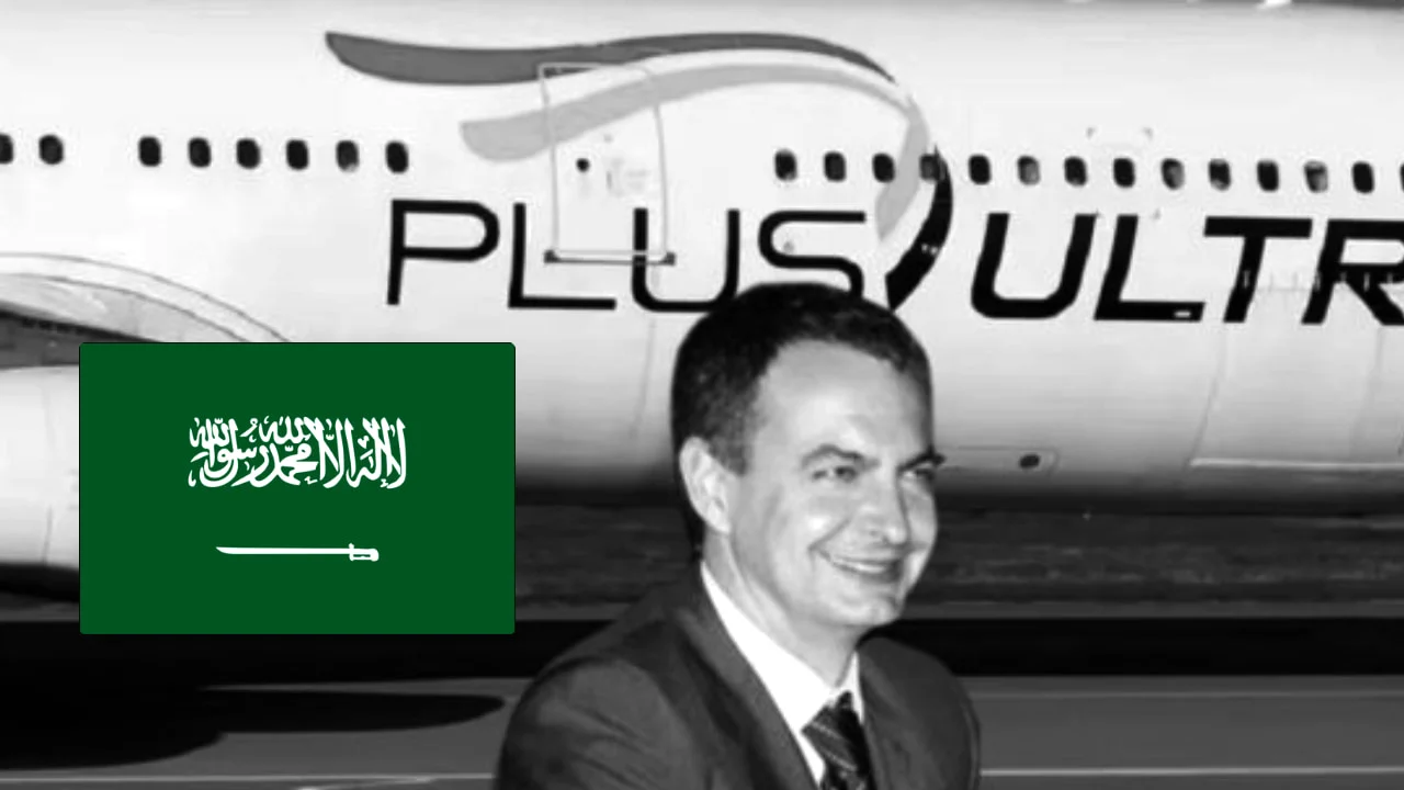Montaje-con-foto-de-Zapatero-avion-de-Plus-Ultra-y-bandera-de-Arabia-Saudi