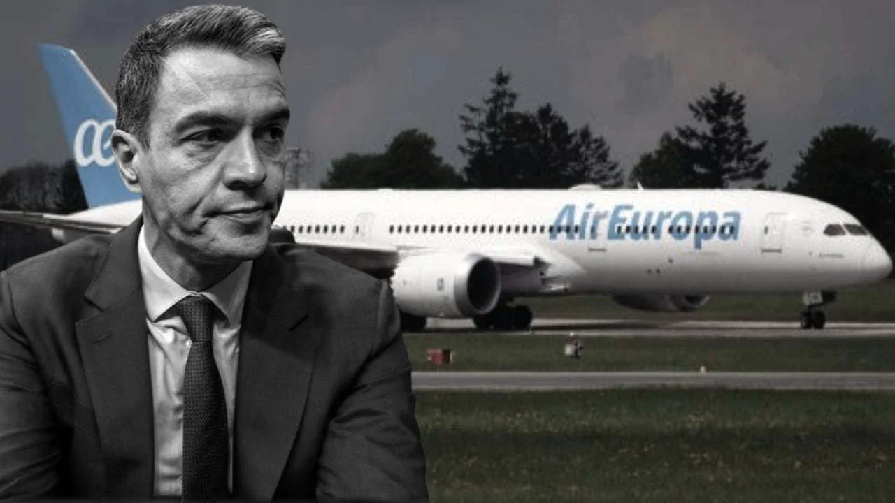 Montaje-con-foto-de-Sanchez-y-avion-de-Air-Europa