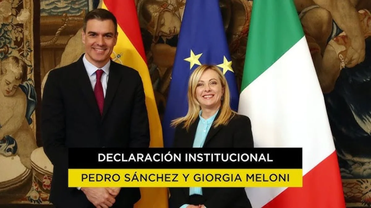 Pedro Sánchez y Meloni YouTube